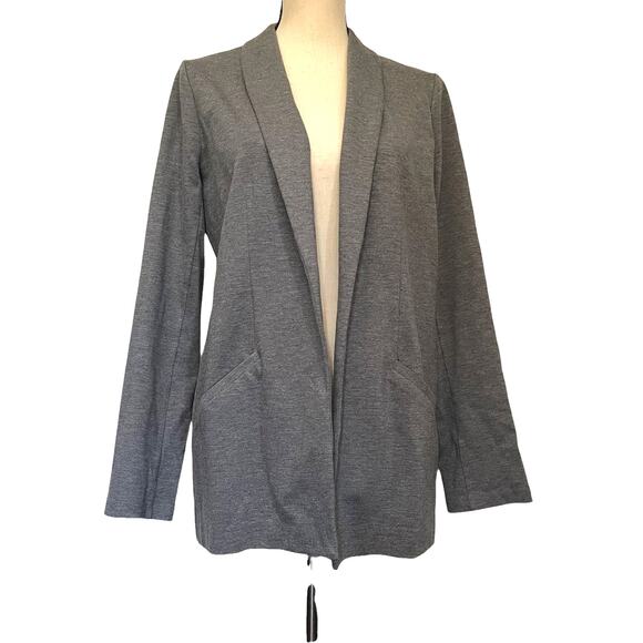 Leith Open Front Cardigan Womens Jacket Size Small Pocket Gray Jersey  Minimal - Picture 1 of 10
